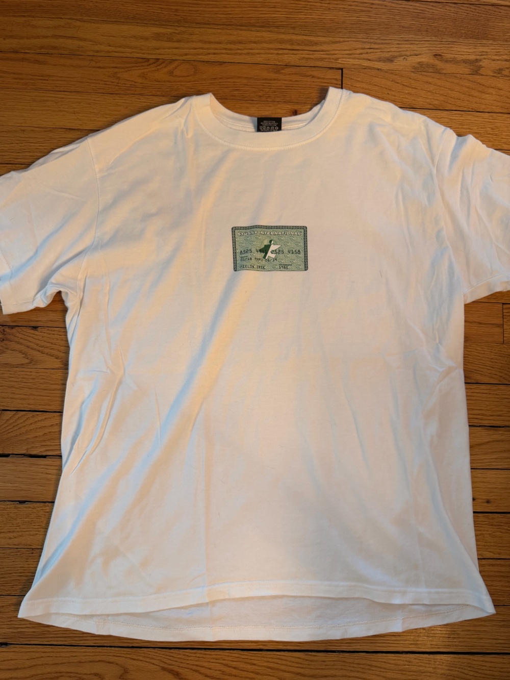 Stussy White Short Sleeve Credit Card tee Large